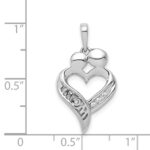 14k White Gold Diamond MOM Heart Pendant - Image 4