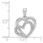 14k White Gold Diamond Entwined Hearts Pendant - Image 4