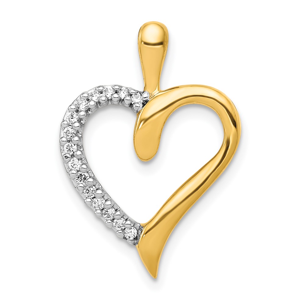 PM4906-010-YA.jpg 14k 1/10 carat Diamond Heart Pendant - Image 1