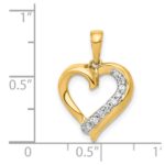 14k 1/10 carat Diamond Heart Pendant - Image 4