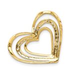 14k and White Rhodium .01 carat Diamond Triple Heart Chain Slide - Image 3