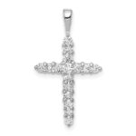 14k White Gold 1/2 carat Lab Grown Diamond VS/SI+ G+ Complete Cross Pendant