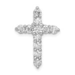 14k White Gold 1 carat Lab Grown Diamond VS/SI+ G+ Complete Cross Chain Slide Pendant
