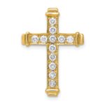 14k 3/8 carat AA Diamond Latin Cross Chain Slide