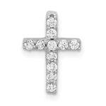 14k White Gold 1/5 carat Diamond Latin Cross Chain Slide