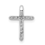 10K White Gold Diamond Cross Pendant - Image 3