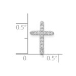 10K White Gold Diamond Cross Pendant - Image 4
