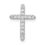 14k White Gold 1/8 carat Lab Grown Diamond VS/SI+ G+ Complete Cross Chain Slide Pendant
