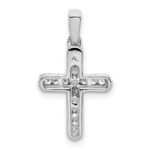 14k White Gold 1/6 carat Diamond Latin Cross Pendant - Image 4