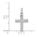 14k White Gold 1/6 carat Diamond Latin Cross Pendant - Image 3