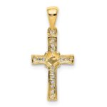 10K 1/6ct. Diamond Latin Cross Pendant - Image 3
