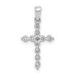 14k White Gold 1/4 carat Lab Grown Diamond VS/SI+ G+ Complete Cross Pendant - Image 3