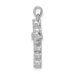 10K White Gold Diamond Cross Pendant - Image 2