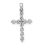 10K White Gold Diamond Cross Pendant - Image 3