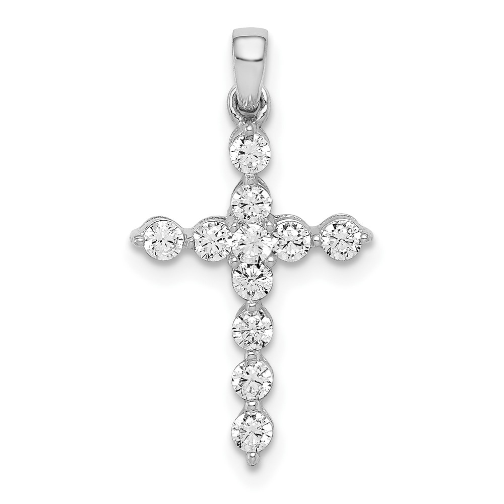 PM4968-040-1WA.jpg 10K White Gold Diamond Cross Pendant - Image 1