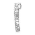 14k White Gold 3/4 carat Lab Grown Diamond VS/SI+ G+ Complete Cross Chain Slide Pendant - Image 2