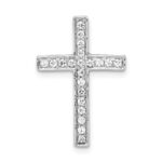 10K White Gold Diamond Cross Slide Pendant