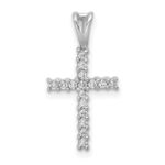 14k White Gold 1/6 carat Diamond Latin Cross Pendant