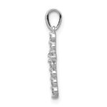 14k White Gold 1/10 carat Lab Grown Diamond VS/SI+ G+ Complete Cross Pendant - Image 2
