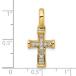 14k Small 1/5 carat Diamond Latin Cross Pendant - Image 4