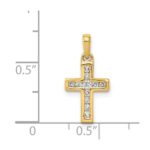 14k 1/6 carat Diamond Latin Cross Pendant - Image 4