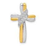 10K Two-tone Diamond Cross Pendant