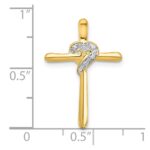 10K .02ct. Diamond Heart Cross Chain Slide - Image 4