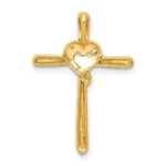 14k .02 carat Diamond Heart Cross Chain Slide - Image 3