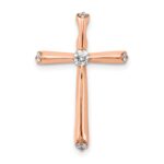 14k Rose Gold 1/5 carat Diamond Cross Chain Slide