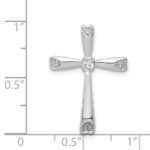 14k White Gold 1/10 carat Diamond Cross Chain Slide - Image 4