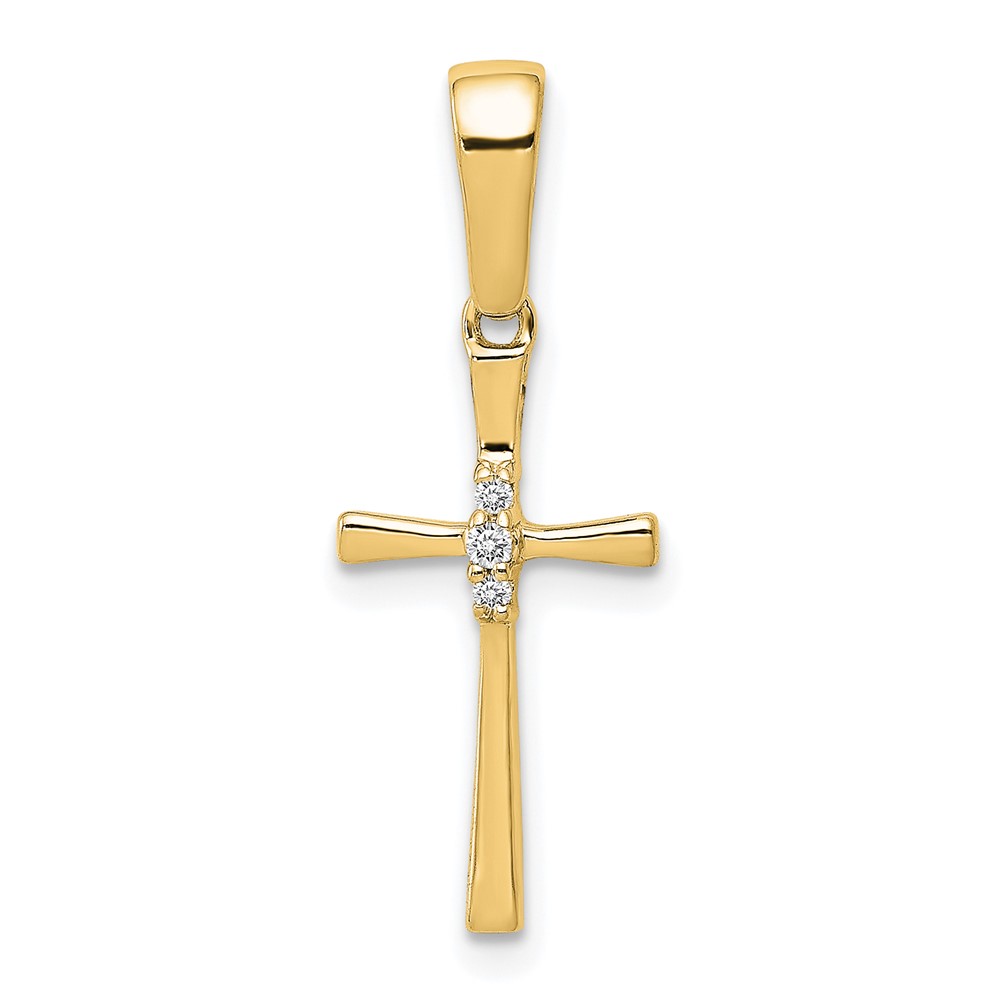 PM5007-002-YA.jpg 14K .02 carat Diamond Cross Pendant - Image 1