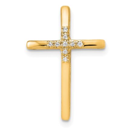 14k .03 carat Diamond Cross Chain Slide
