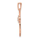 14k Rose Gold 1/20 carat Diamond Cross Pendant - Image 2