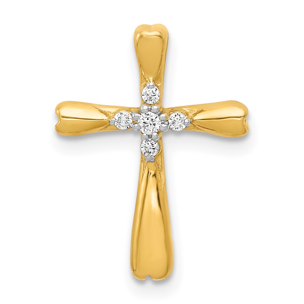 PM5013-005-1YA.jpg 10K Diamond Cross Slide Pendant - Image 1