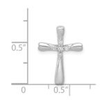 14k White Gold 1/20 carat Diamond 5-Stone Cross Chain Slide - Image 4