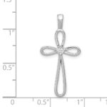 14k White Gold AA Diamond Loop Cross Pendant - Image 4