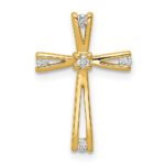 14k 1/15 carat AA Diamond Cross Chain Slide