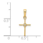14k Small .01 carat Diamond Cross Pendant - Image 4
