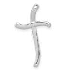 14k White Gold 1/4 carat Diamond Curved Cross Chain Slide - Image 3