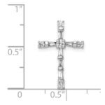 14k White Gold 1/3 carat Diamond Cross Chain Slide - Image 4