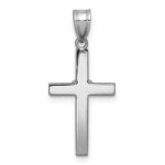 14k White Gold Diamond Heart Cross Pendant - Image 3