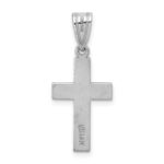 14k White Gold Diamond Heart Cross Pendant - Image 3