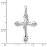 14k White Gold 1/6 carat Diamond Cross Pendant - Image 4