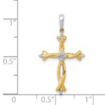14k Two-Tone 1/20 carat Diamond Cross Pendant - Image 4