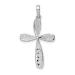 14k White Gold 1/15 carat Diamond Cross Pendant - Image 3