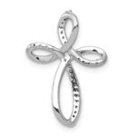 10K White Gold 1/6ct. Diamond Cross Chain Slide - Image 3