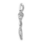 14k White Gold 1/6 carat Diamond Twisted Cross Chain Slide - Image 2