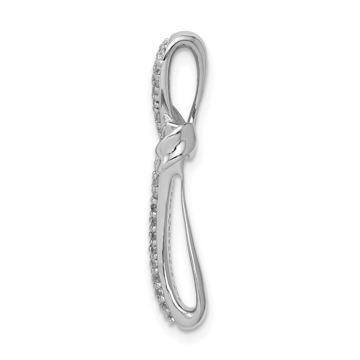 14k White Gold 1/4 carat Diamond Cross Chain Slide - Diamond Ring Co.