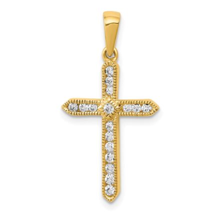 14k 1/4 carat Diamond Cross Pendant