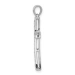 14k White Gold 1/5 carat Diamond Cross Pendant - Image 2
